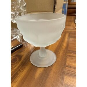 Westmoreland WG Mark Frosted‎ Glass Sherbet Fruit Glass Compote